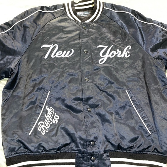 POLO RALPH LAUREN YANKEES JACKET AVIATOR NAVY BLUE - Picture 1 of 10